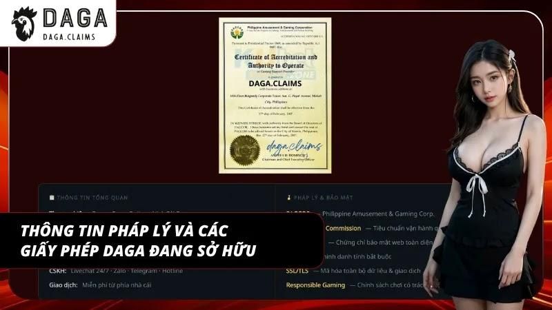 Giấy phép hoạt động hiển thị rõ trên giao diện xác minh thông tin